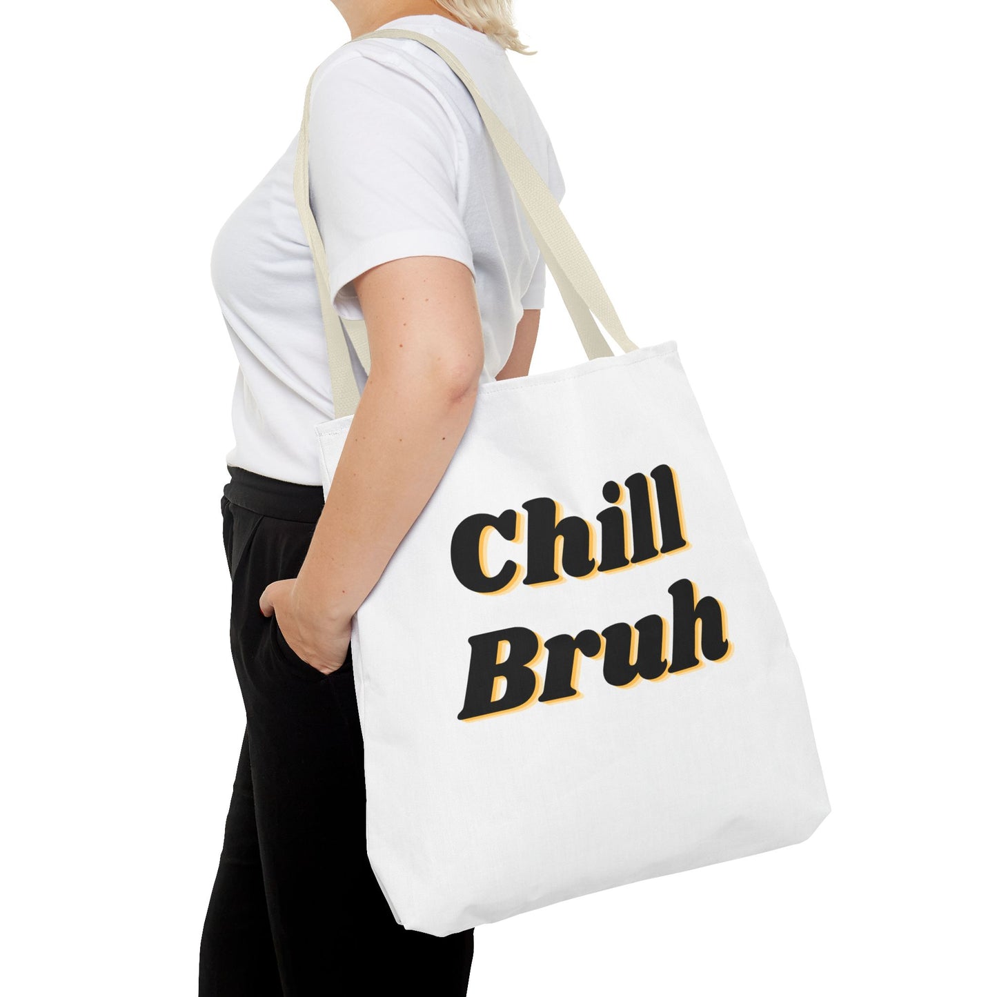 Chill Bruh Tote Bag, Casual Statement Bag, Perfect for Grocery Shopping, Beach Days, Gifts for Friends, Everyday Use