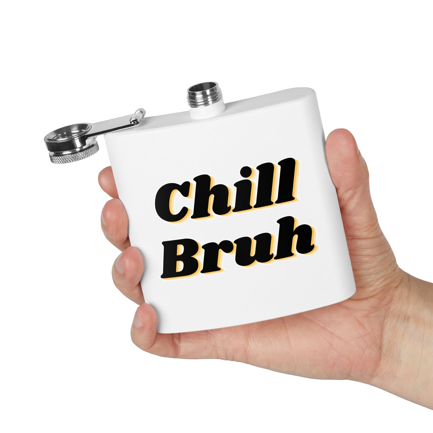Chill Bruh Stainless Steel Flask, Trendy Gift for Friends, Outdoor Adventure, Camping Accessory, Party Supply