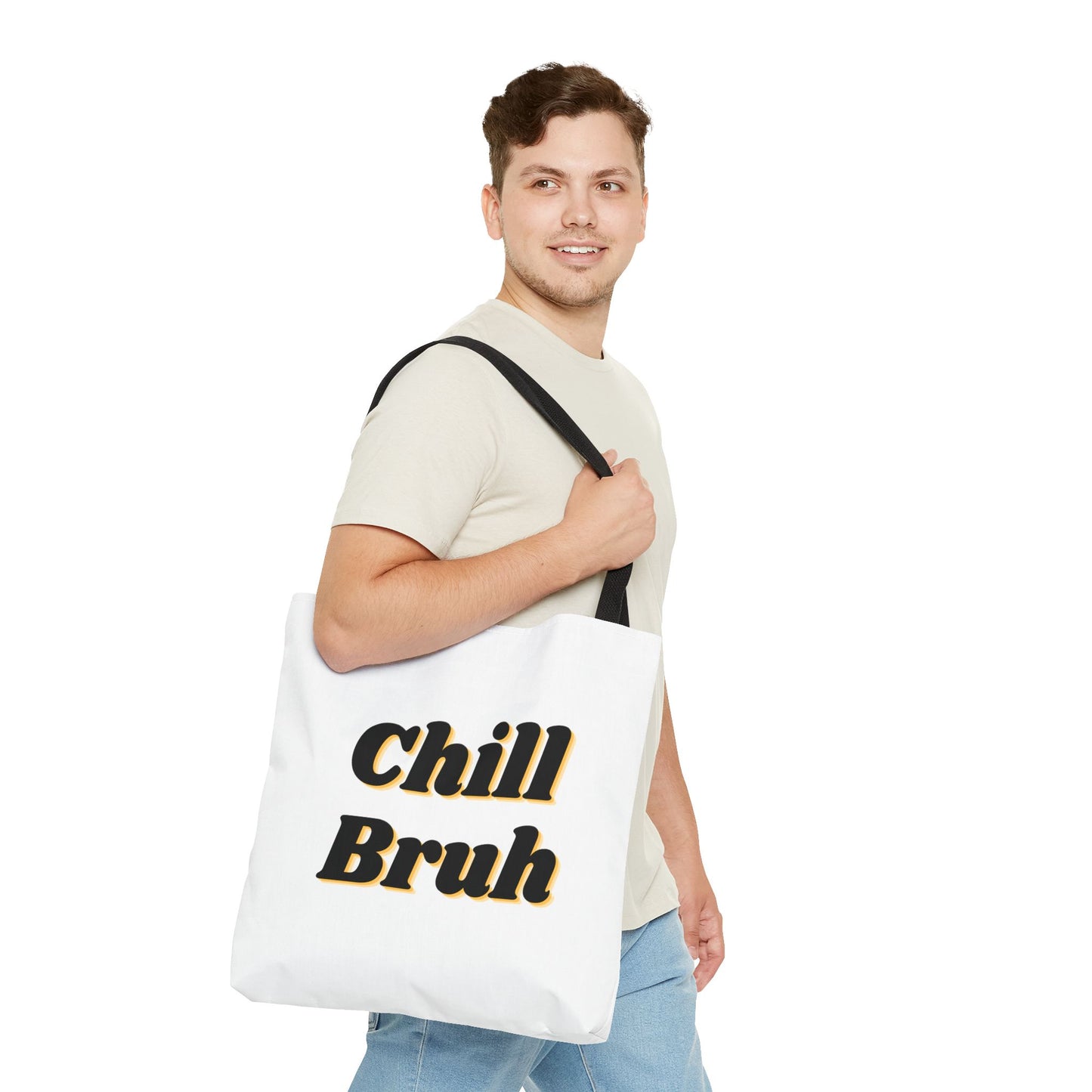 Chill Bruh Tote Bag, Casual Statement Bag, Perfect for Grocery Shopping, Beach Days, Gifts for Friends, Everyday Use