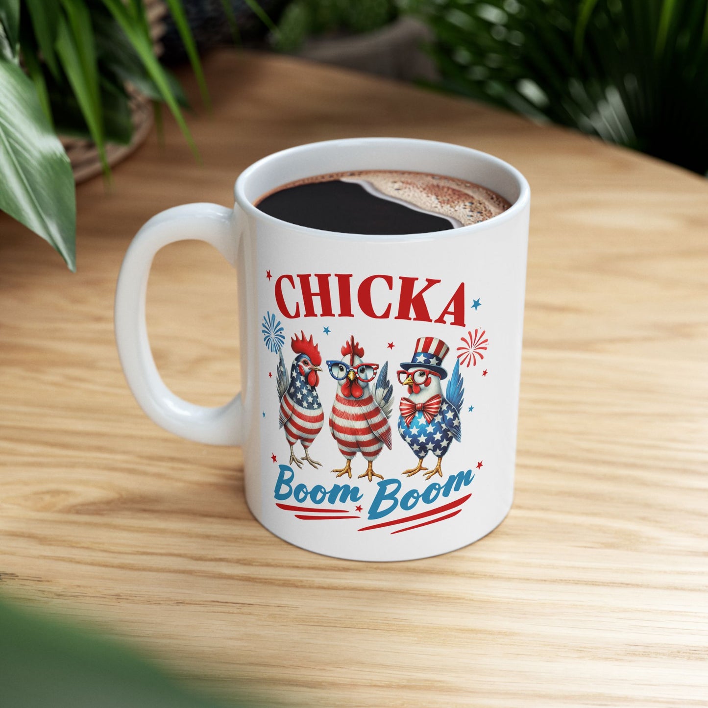 Patriotic Ceramic Mug - Perfect for Fourth of July, Coffee Lovers, USA Celebrations, Independence Day Gift, Fun Drinkware