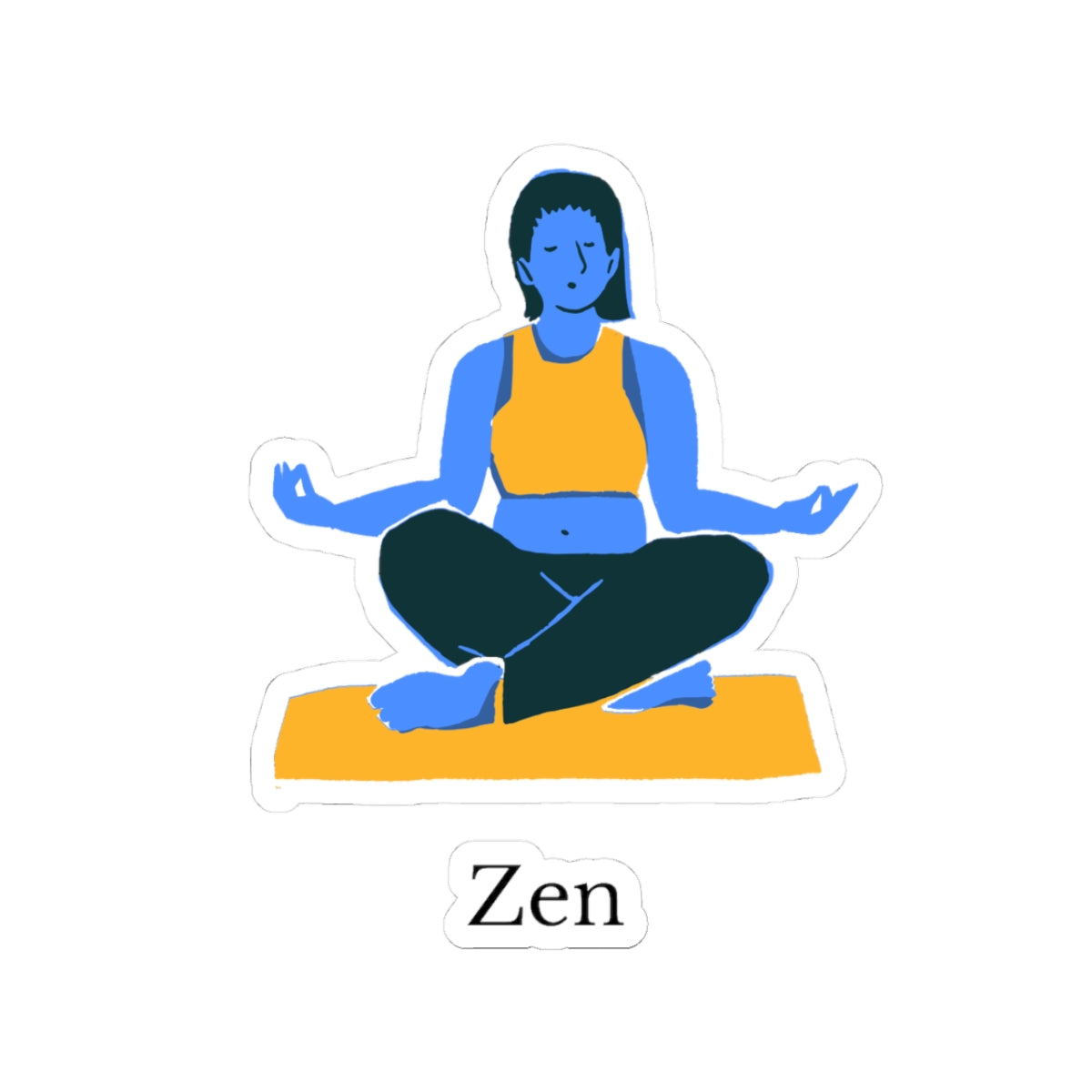 Zen Yoga Sticker | Relaxation Decor, Mindfulness Reminder, Laptop & Water Bottle Art, Gift for Yogis