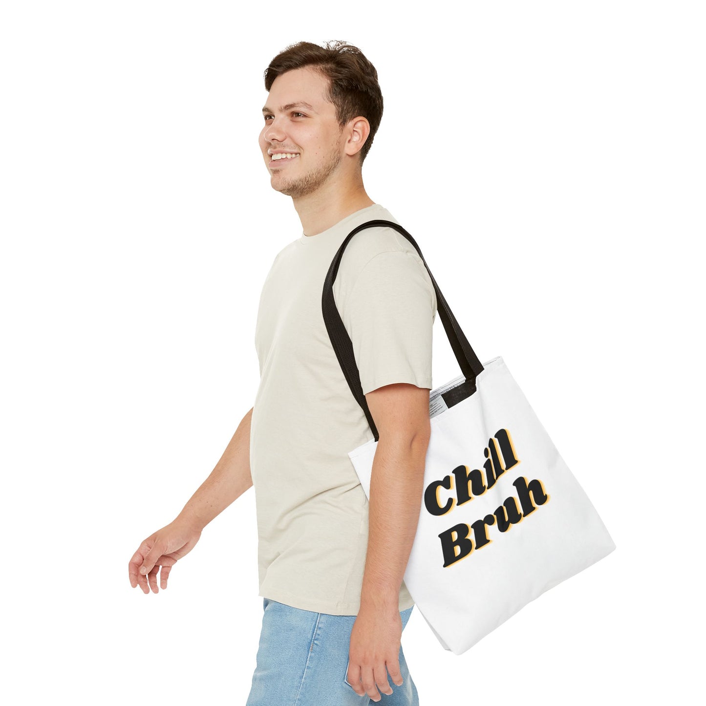 Chill Bruh Tote Bag, Casual Statement Bag, Perfect for Grocery Shopping, Beach Days, Gifts for Friends, Everyday Use