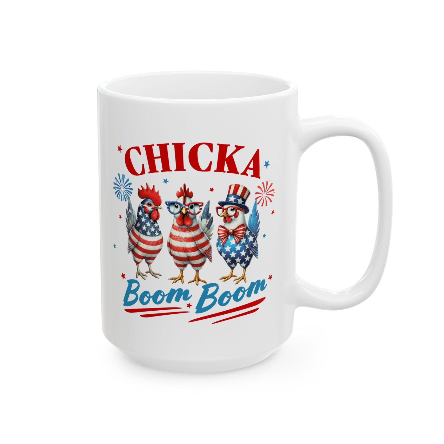 Patriotic Ceramic Mug - Perfect for Fourth of July, Coffee Lovers, USA Celebrations, Independence Day Gift, Fun Drinkware