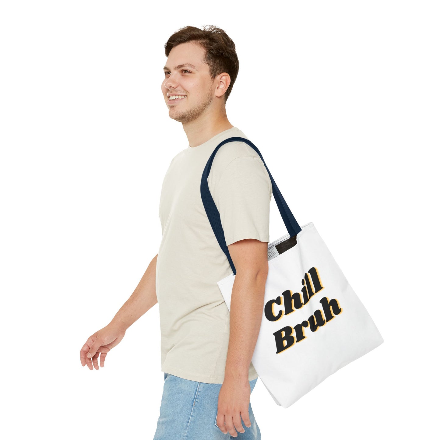 Chill Bruh Tote Bag, Casual Statement Bag, Perfect for Grocery Shopping, Beach Days, Gifts for Friends, Everyday Use