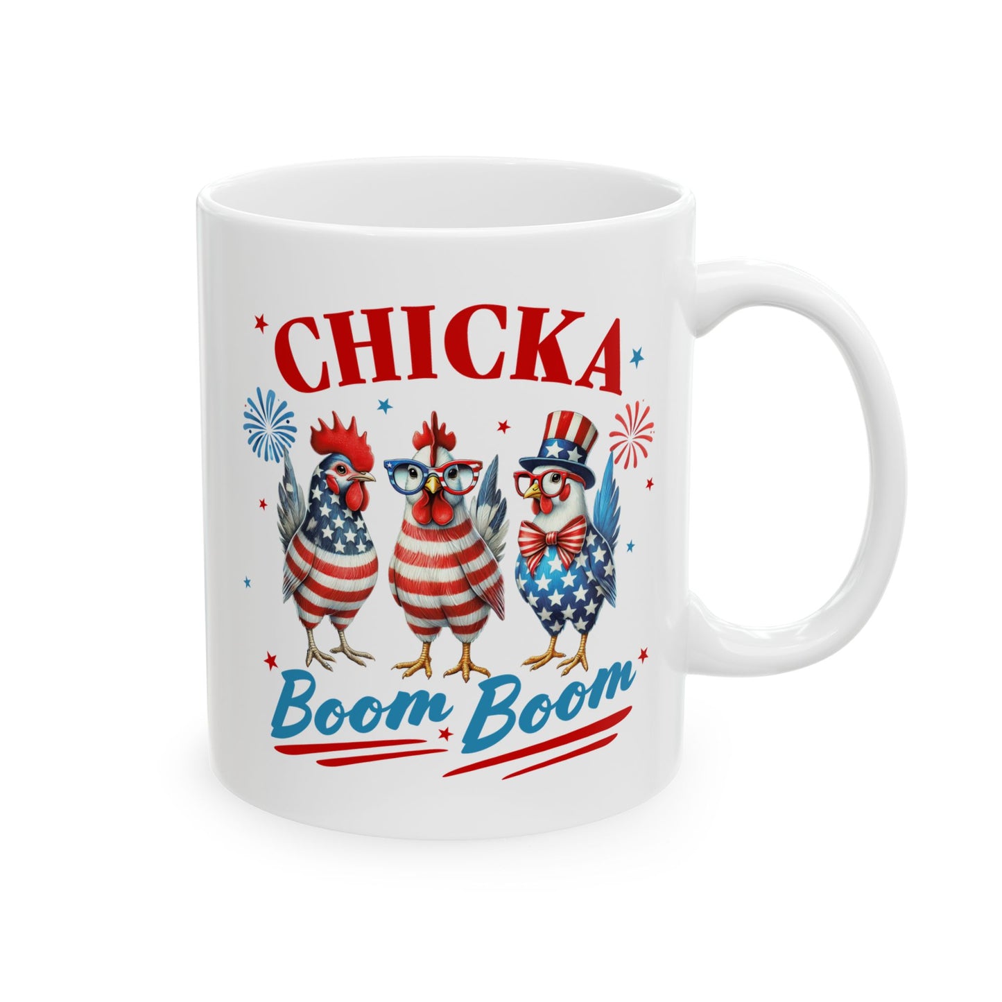 Patriotic Ceramic Mug - Perfect for Fourth of July, Coffee Lovers, USA Celebrations, Independence Day Gift, Fun Drinkware