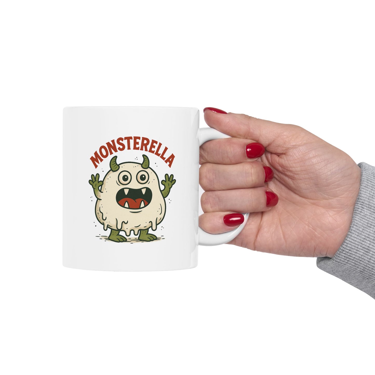 Funny Monsterella Cheese Lover Ceramic Mug - Perfect Gift for Foodies, Kitchen Decor, Coffee Lovers, Humorous Kitchenware