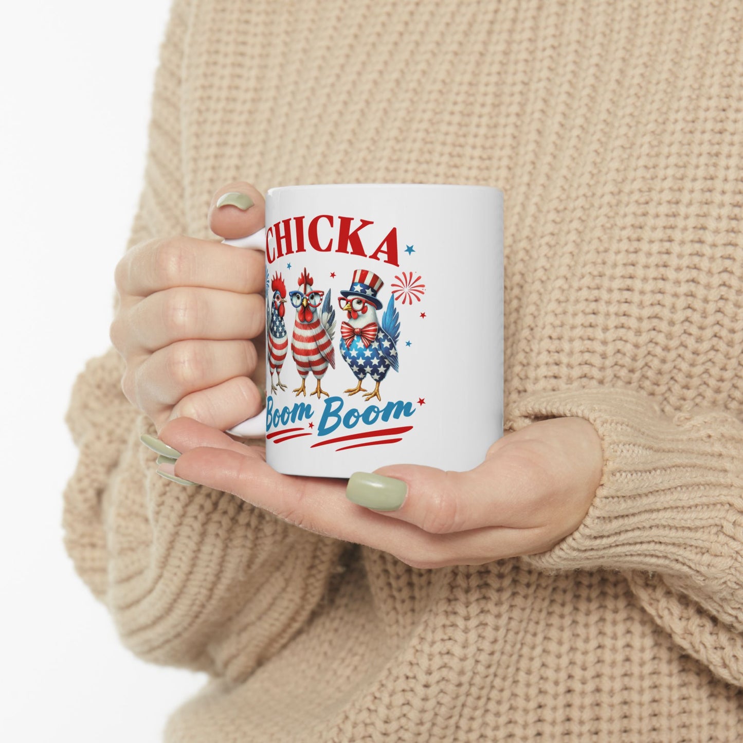 Patriotic Ceramic Mug - Perfect for Fourth of July, Coffee Lovers, USA Celebrations, Independence Day Gift, Fun Drinkware