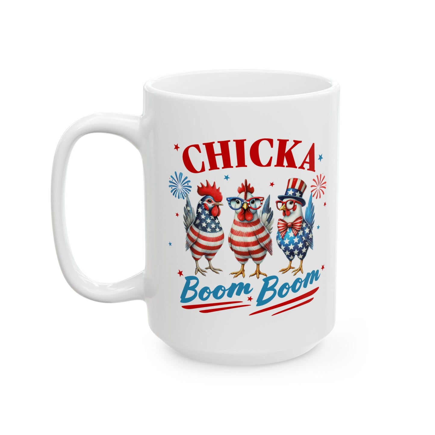 Patriotic Ceramic Mug - Perfect for Fourth of July, Coffee Lovers, USA Celebrations, Independence Day Gift, Fun Drinkware