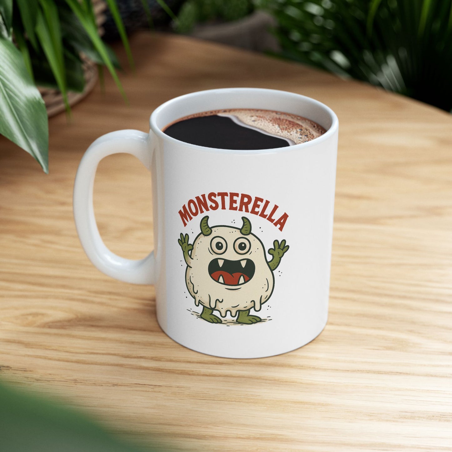 Funny Monsterella Cheese Lover Ceramic Mug - Perfect Gift for Foodies, Kitchen Decor, Coffee Lovers, Humorous Kitchenware