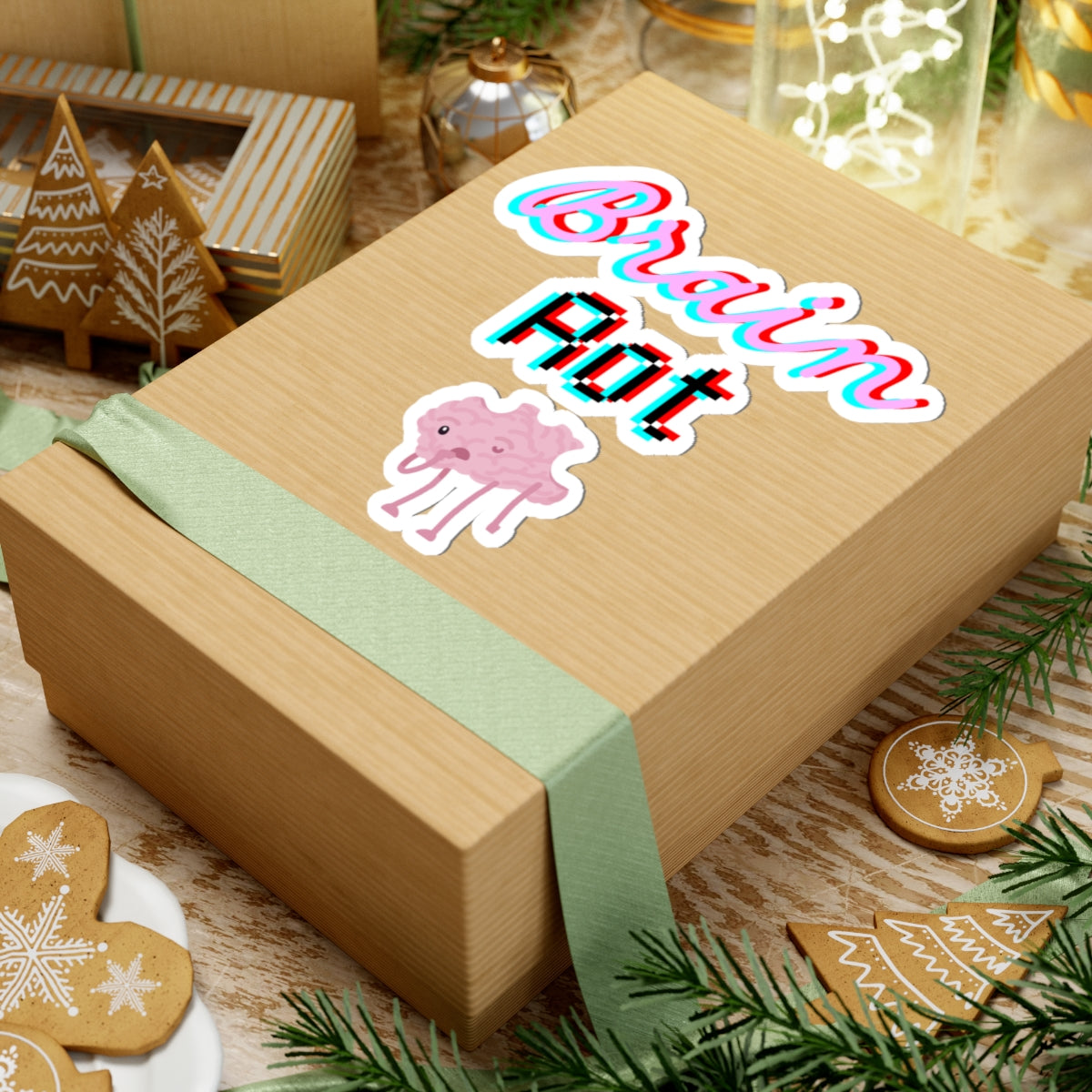 Trendy Brain Rot Sticker, Cute Laptop Decals, Aesthetic Stickers for Journals, Gifts for Students, Fun Art Stickers