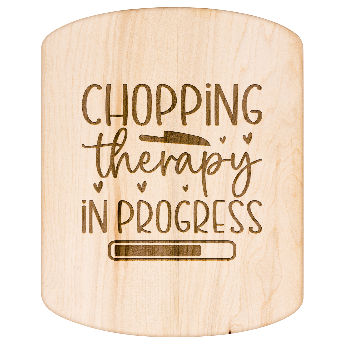 Chopping Therapy in Progress - Hardwood Oval Cutting Board