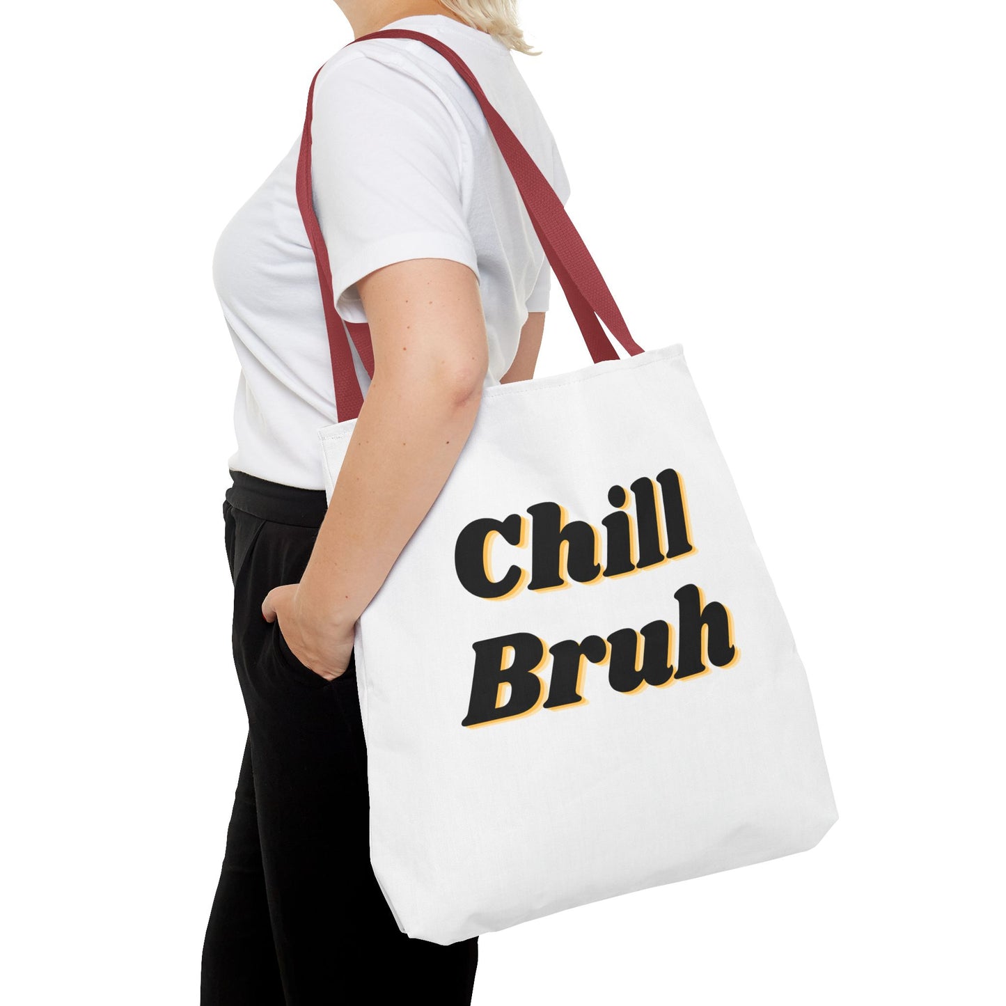 Chill Bruh Tote Bag, Casual Statement Bag, Perfect for Grocery Shopping, Beach Days, Gifts for Friends, Everyday Use