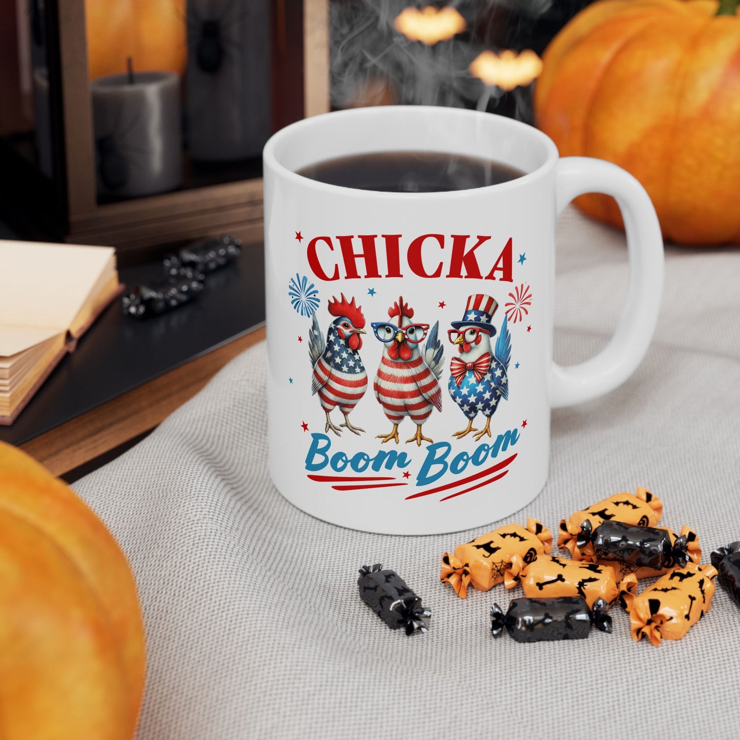 Patriotic Ceramic Mug - Perfect for Fourth of July, Coffee Lovers, USA Celebrations, Independence Day Gift, Fun Drinkware