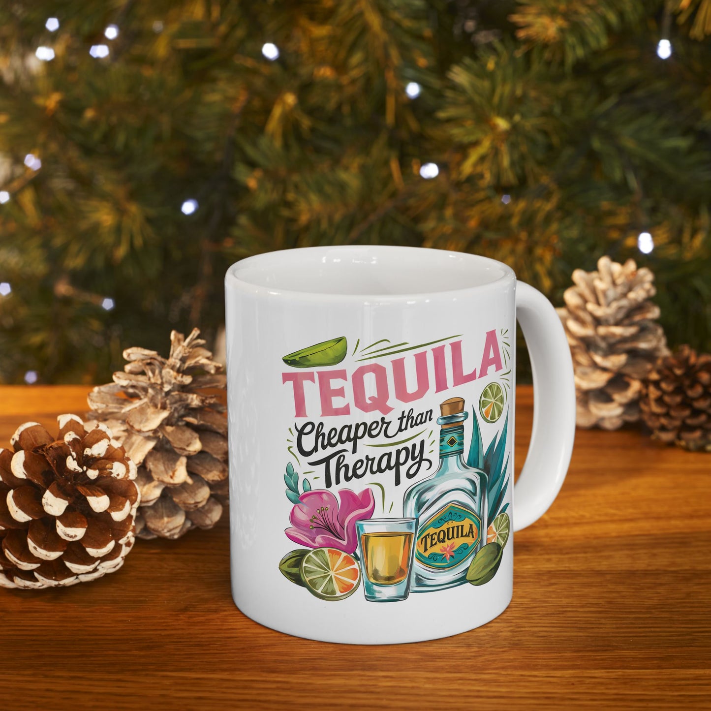 Tropical Tequila Ceramic Mug - Perfect for Summer Vibes, Gift for Cocktail Lovers, Home Bar Essentials, Birthday Present, Beach Parties