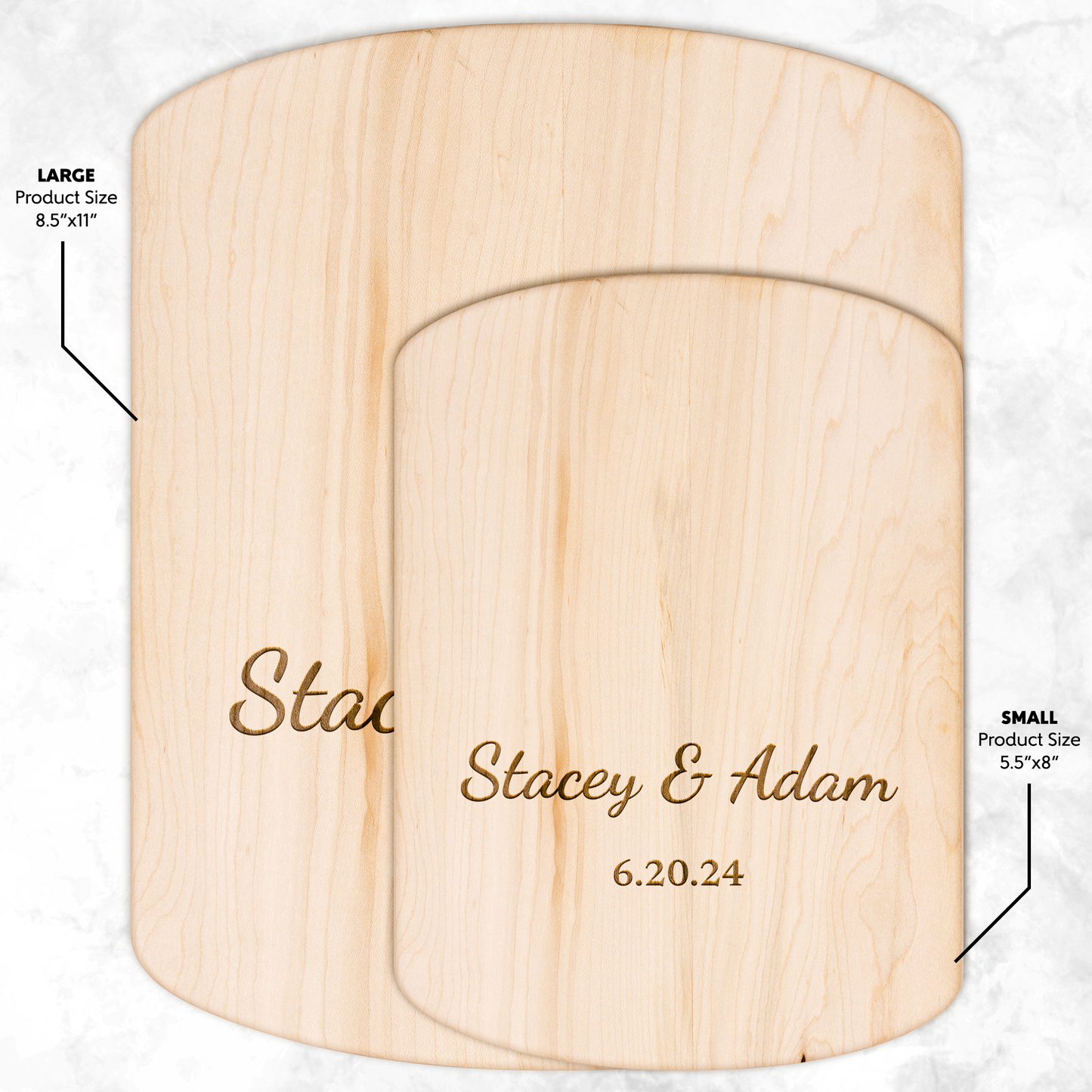 Personalized Maple Cutting Board for Couple - Custom Wedding Gift - Engraved Kitchen Decor - Anniversary Gift - Handmade in USA