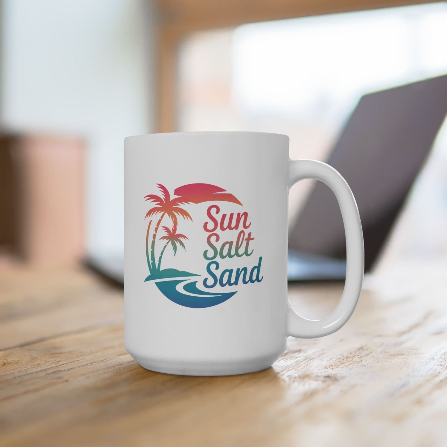 Sunset Beach Ceramic Mug, Beach Lover Gift, Vacation Coffee Mug, Tropical Home Decor, Summer Vibes Cup
