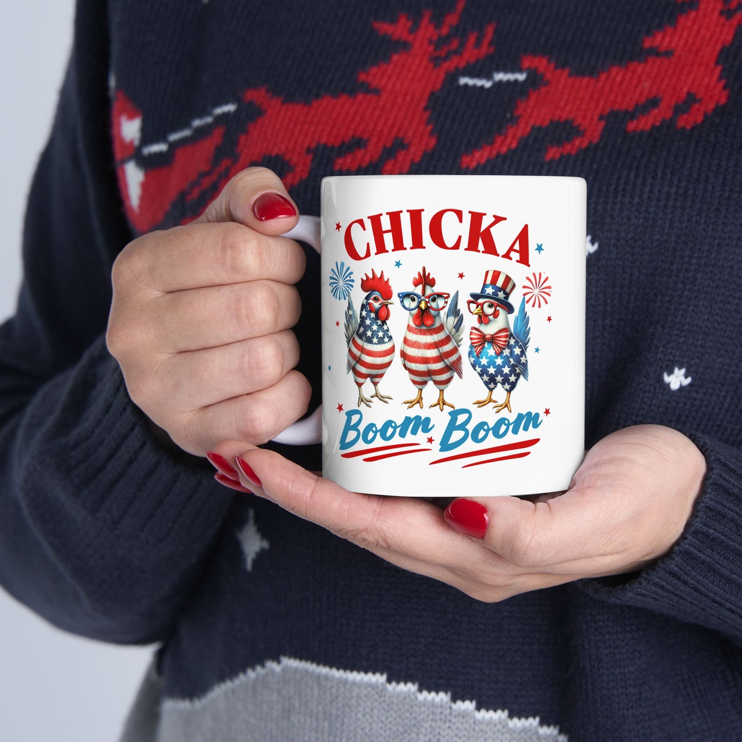 Patriotic Ceramic Mug - Perfect for Fourth of July, Coffee Lovers, USA Celebrations, Independence Day Gift, Fun Drinkware