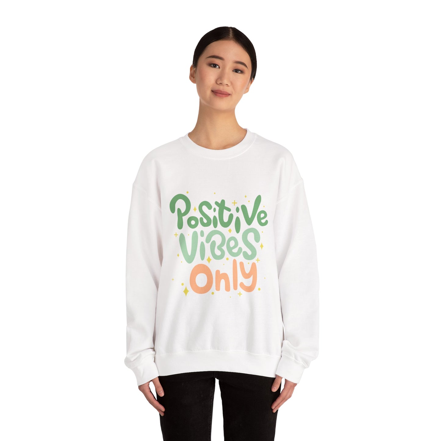 Positive Vibes Only Sweatshirt, Cozy Unisex Crewneck, Ideal Gift for Friends, Great for Casual Wear, Motivation Apparel, Holiday Comfort