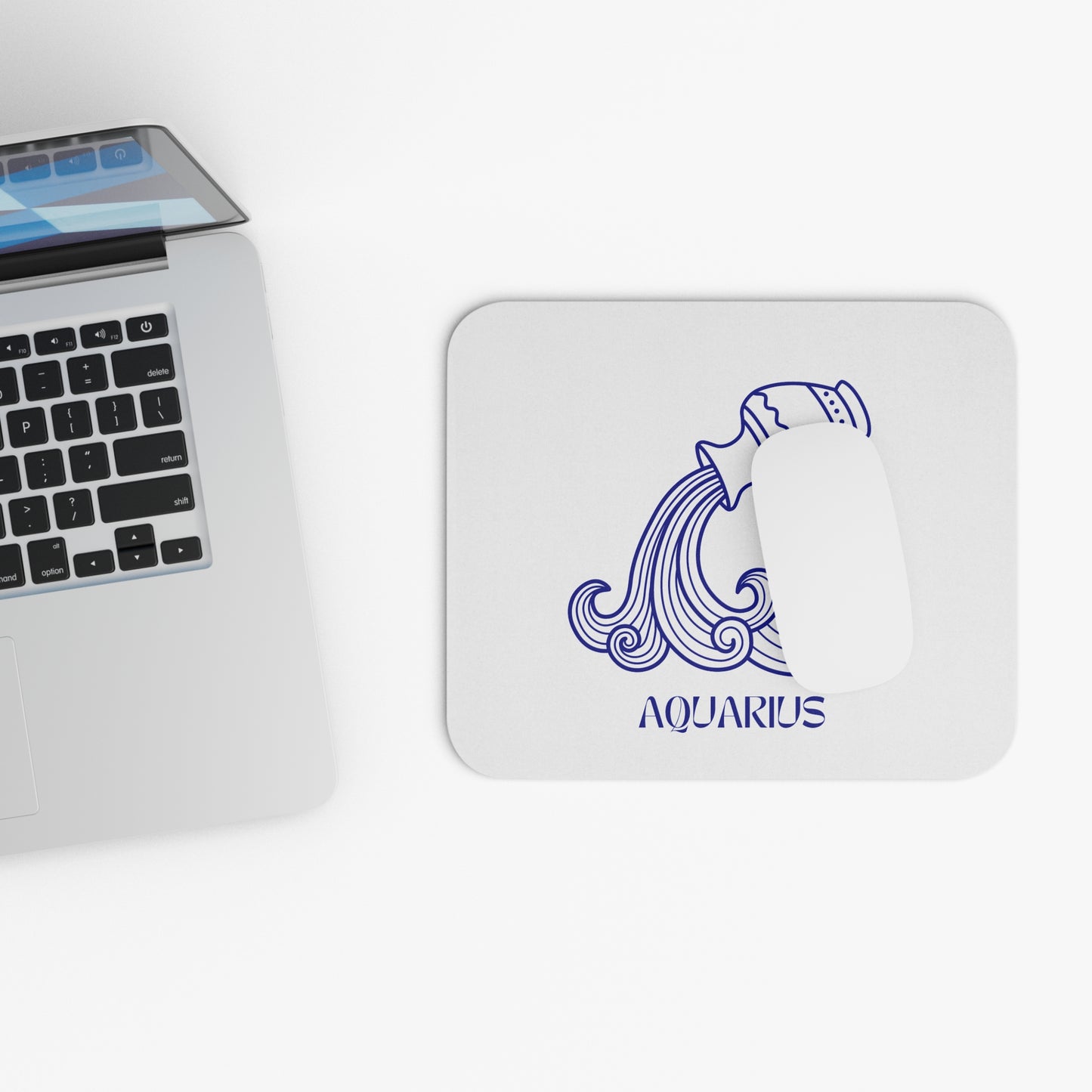 Aquarius Zodiac Mouse Pad, Astrology Desk Mat, Horoscope Gift, Unique Office Decor, Personalized Workstation Accessory