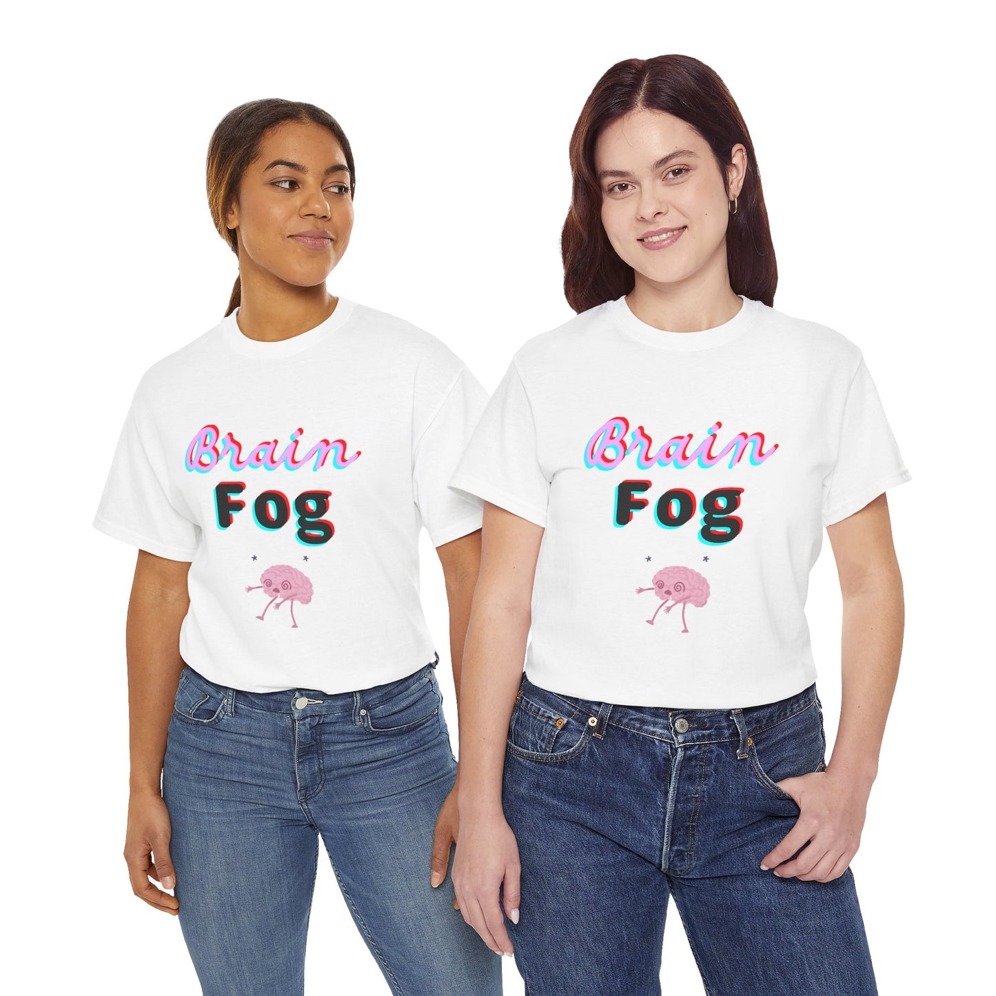 Brain Fog Unisex Heavy Cotton Tee, Funny T-Shirt, Gift for Students, Mental Health Awareness, Everyday Wear, Cute Graphic Tee