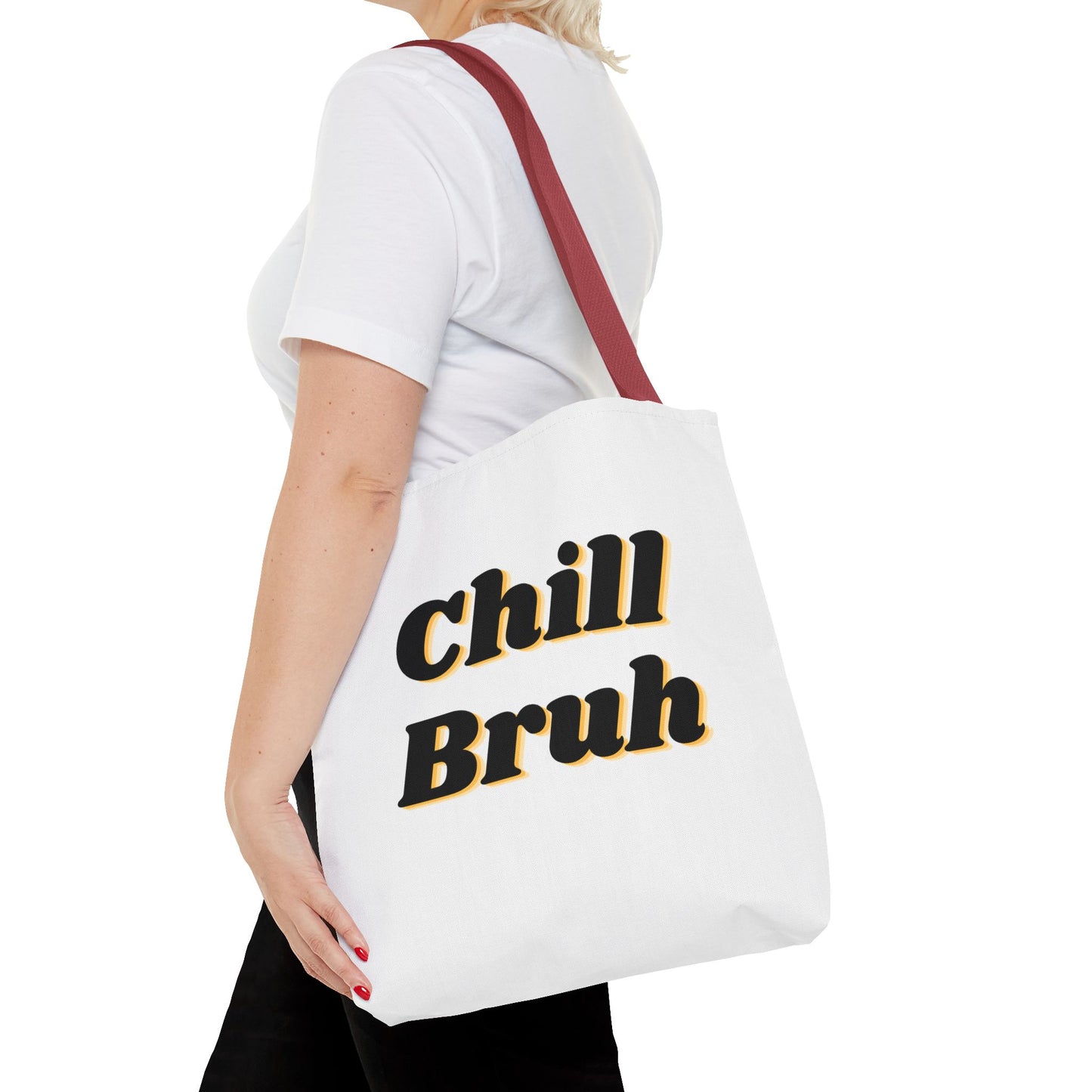 Chill Bruh Tote Bag, Casual Statement Bag, Perfect for Grocery Shopping, Beach Days, Gifts for Friends, Everyday Use