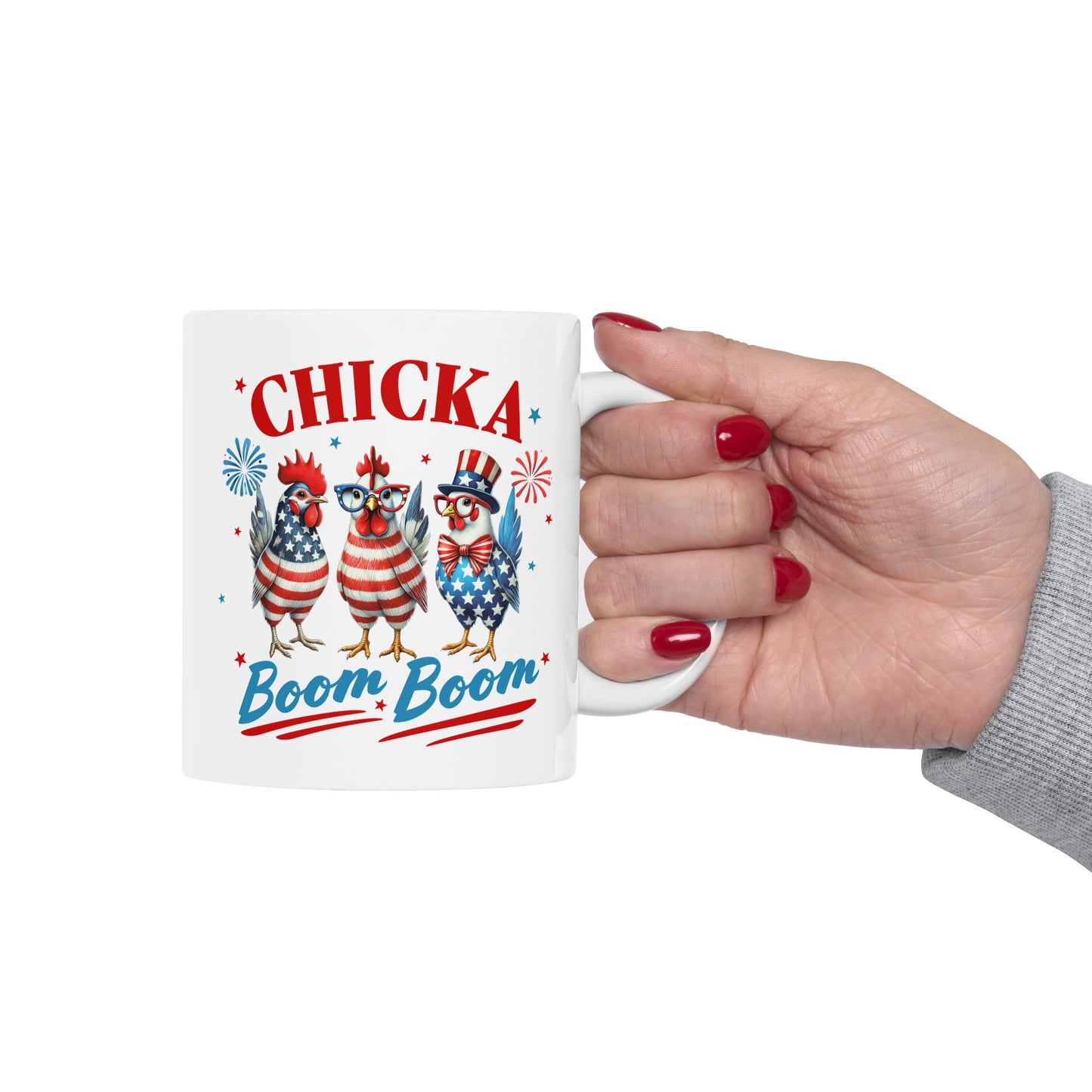 Patriotic Ceramic Mug - Perfect for Fourth of July, Coffee Lovers, USA Celebrations, Independence Day Gift, Fun Drinkware
