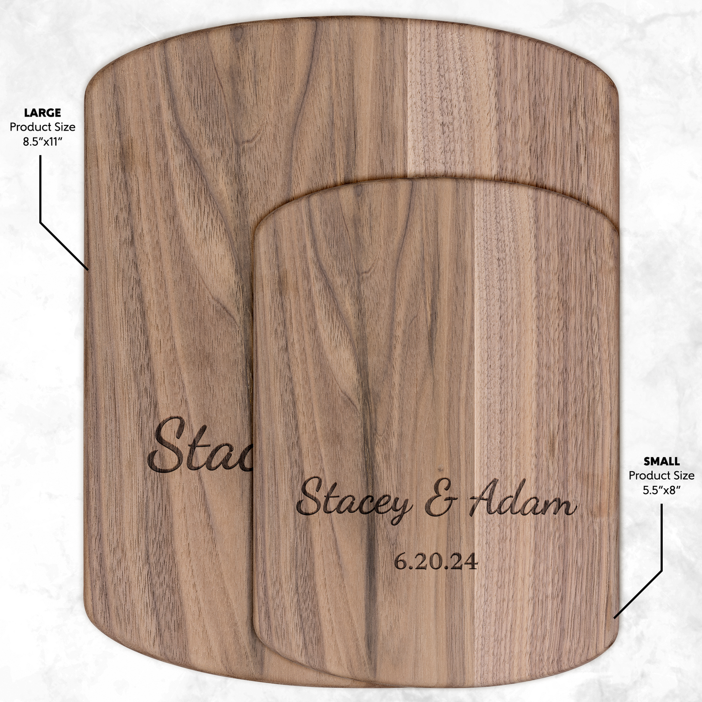 Personalized Maple Cutting Board for Couple - Custom Wedding Gift - Engraved Kitchen Decor - Anniversary Gift - Handmade in USA