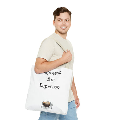 Espresso for Depresso Tote Bag, Coffee Lover Gift, Cute Grocery Bag, Casual Everyday Tote, Funny Quote Bag, Eco-Friendly Shopping Bag