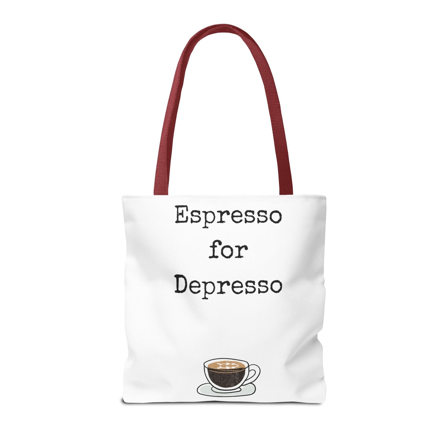 Espresso for Depresso Tote Bag, Coffee Lover Gift, Cute Grocery Bag, Casual Everyday Tote, Funny Quote Bag, Eco-Friendly Shopping Bag
