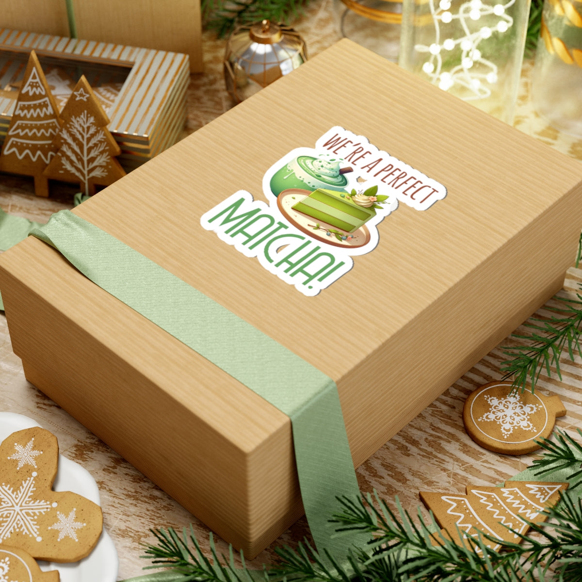 Matcha Cake Kiss-Cut Stickers | Cute Foodie Decor, Laptop Stickers, Gift for Tea Lovers, Perfect for Scrapbooking, Stationery