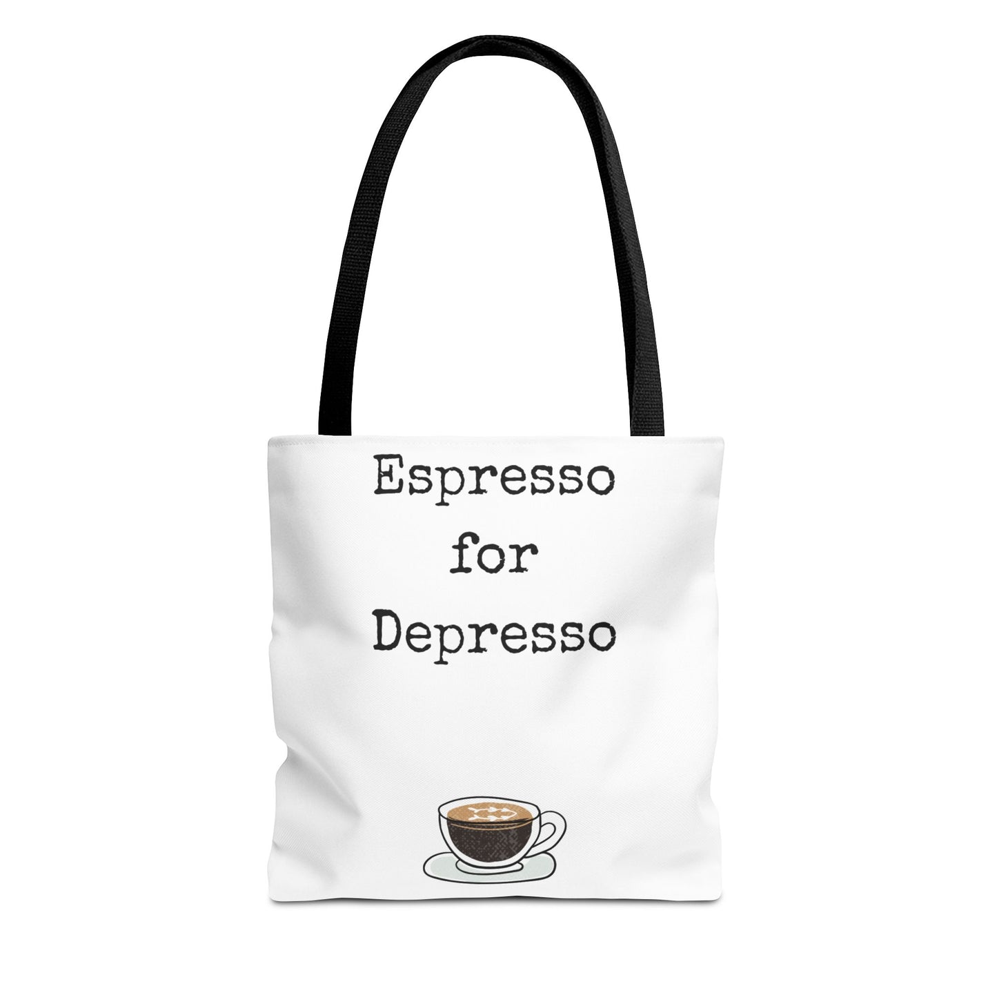Espresso for Depresso Tote Bag, Coffee Lover Gift, Cute Grocery Bag, Casual Everyday Tote, Funny Quote Bag, Eco-Friendly Shopping Bag