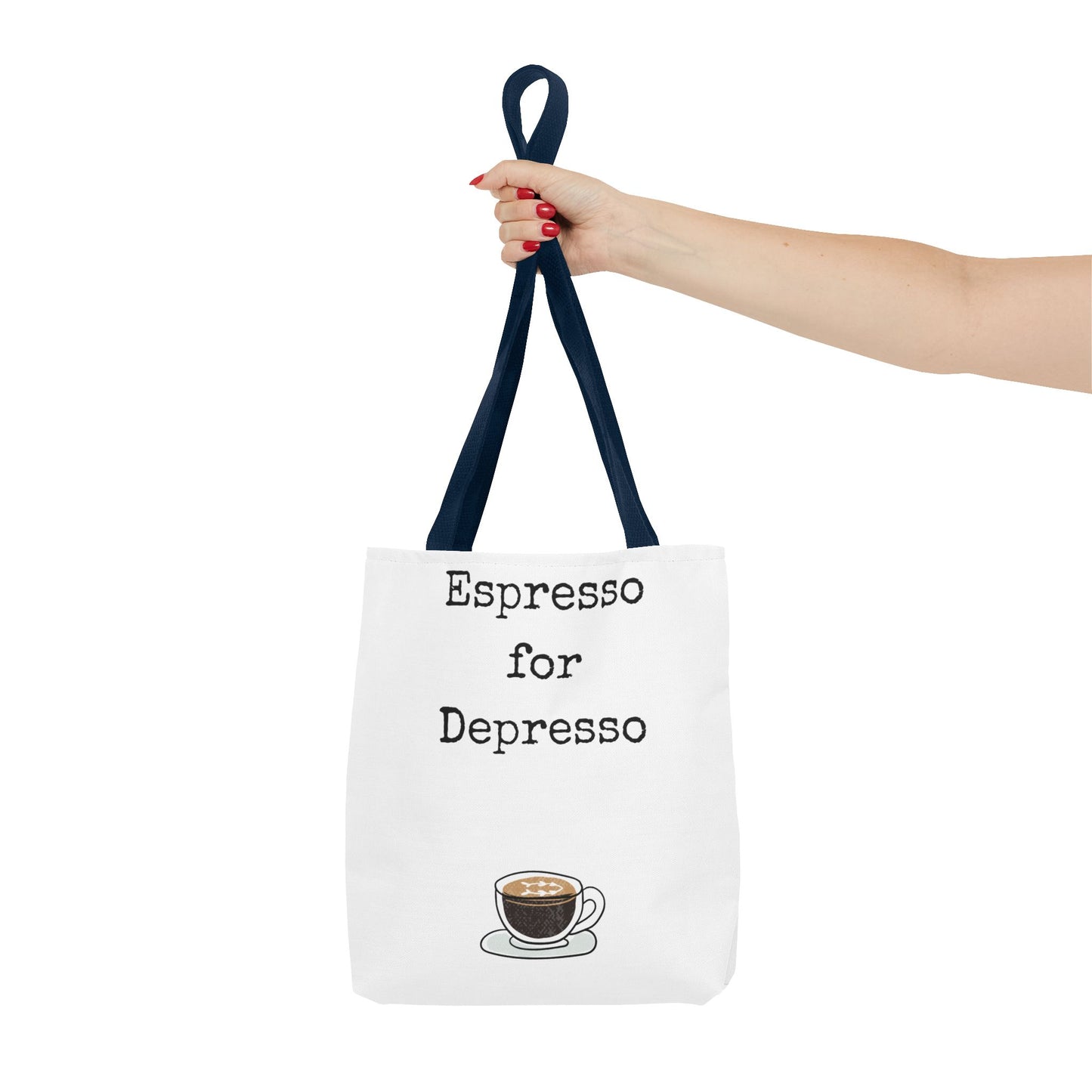 Espresso for Depresso Tote Bag, Coffee Lover Gift, Cute Grocery Bag, Casual Everyday Tote, Funny Quote Bag, Eco-Friendly Shopping Bag