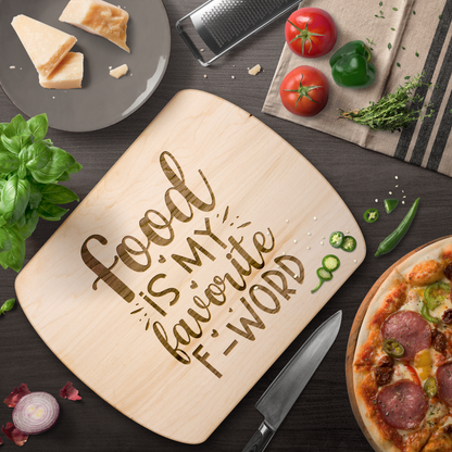 Food is My Favorite F-Word - Hardwood Oval Cutting Board