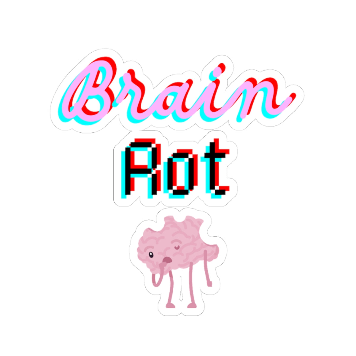 Trendy Brain Rot Sticker, Cute Laptop Decals, Aesthetic Stickers for J ...