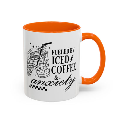 Fueled by Iced Coffee & Anxiety Mug - Fun Mother's Day Gift