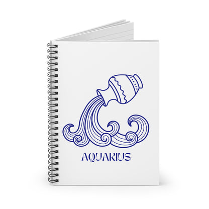 Aquarius Spiral Notebook - Fun for Astrology Lovers, Journaling, Gift for Students, Writing, Daily Planner