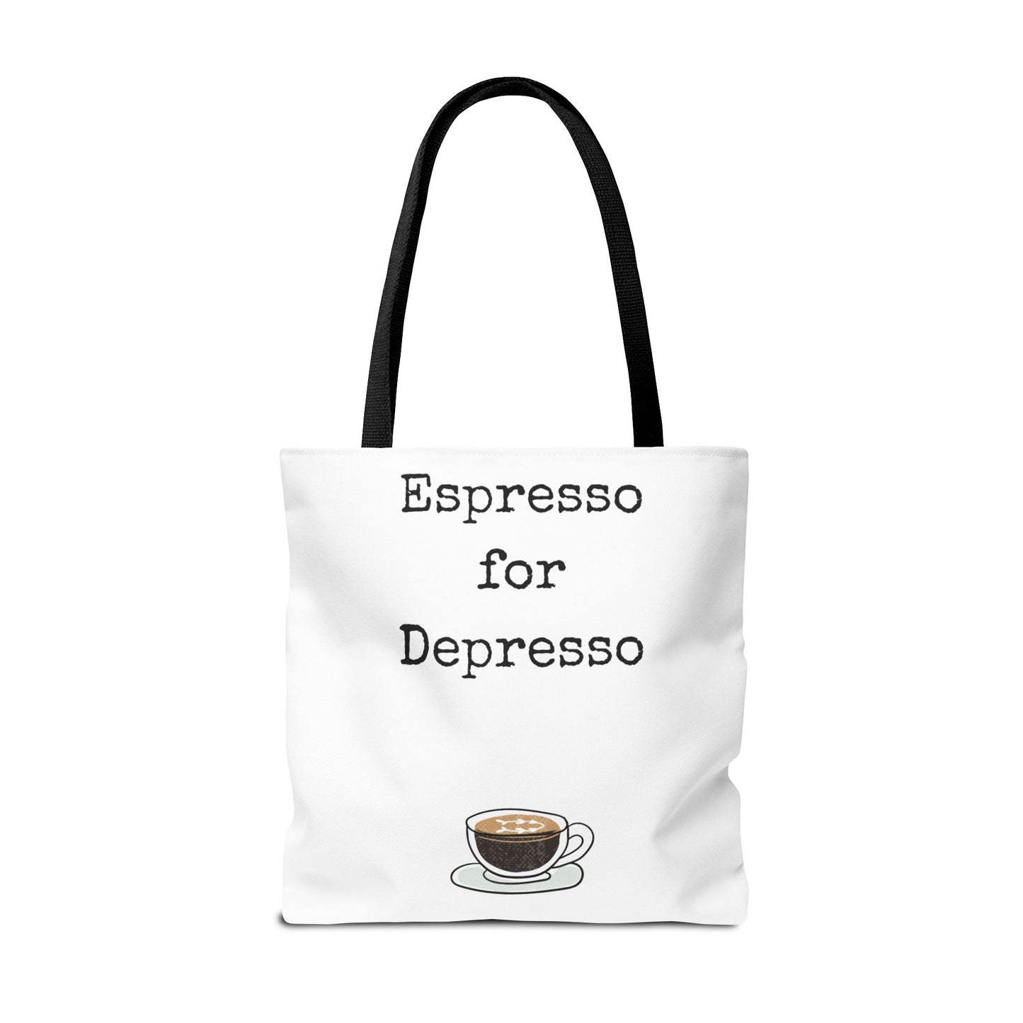Espresso for Depresso Tote Bag, Coffee Lover Gift, Cute Grocery Bag, Casual Everyday Tote, Funny Quote Bag, Eco-Friendly Shopping Bag