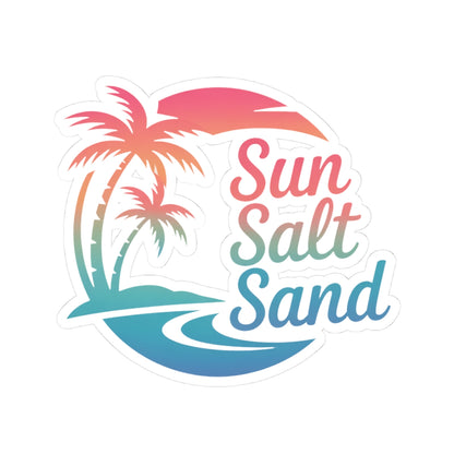 Tropical Kiss-Cut Stickers | Sun Salt Sand Decor | Laptop, Water Bottle, Journal, Party Favor, Summer Vibe Stickers