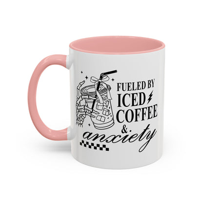 Fueled by Iced Coffee & Anxiety Mug - Fun Mother's Day Gift