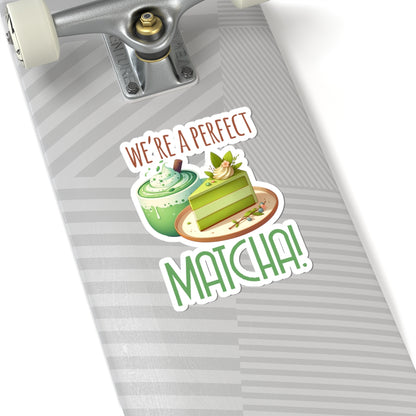 Matcha Cake Kiss-Cut Stickers | Cute Foodie Decor, Laptop Stickers, Gift for Tea Lovers, Perfect for Scrapbooking, Stationery