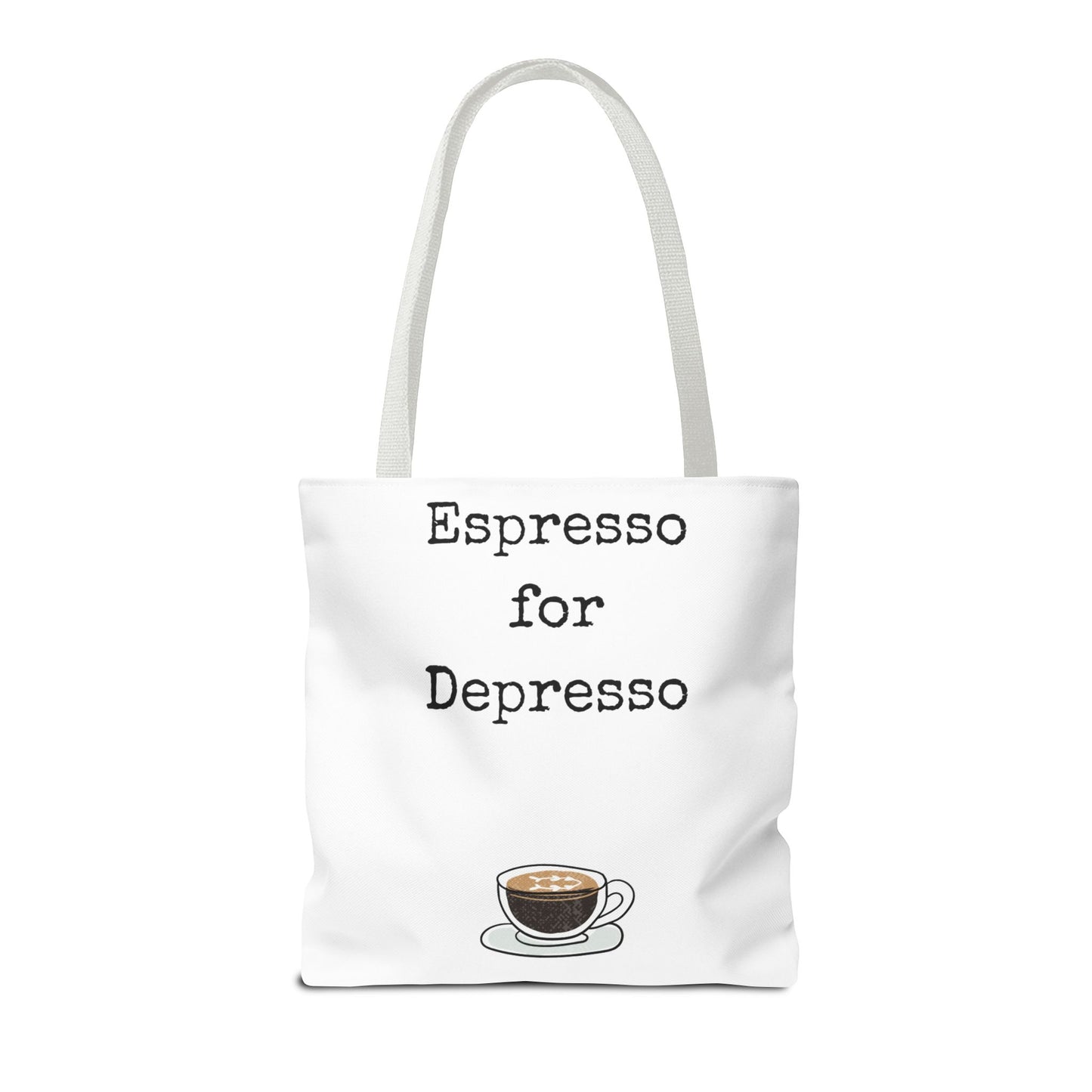 Espresso for Depresso Tote Bag, Coffee Lover Gift, Cute Grocery Bag, Casual Everyday Tote, Funny Quote Bag, Eco-Friendly Shopping Bag