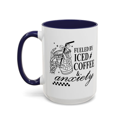 Fueled by Iced Coffee & Anxiety Mug - Fun Mother's Day Gift