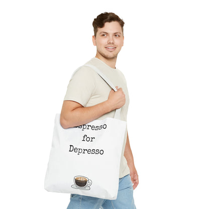 Espresso for Depresso Tote Bag, Coffee Lover Gift, Cute Grocery Bag, Casual Everyday Tote, Funny Quote Bag, Eco-Friendly Shopping Bag