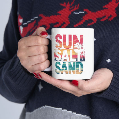 Sunset Beach Ceramic Mug, Beach Lover Gift, Vacation Coffee Mug, Tropical Home Decor, Summer Vibes Cup
