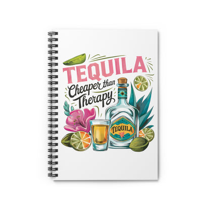 Tequila Therapy Spiral Notebook - Perfect for Party Planning, Journaling, Gift for Tequila Lovers, Friends Celebrations, Summer Vibes