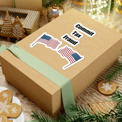 Commit Tax Fraud Flag Sticker - Good for Laptop, Water Bottle, Gift, Holiday, and More!