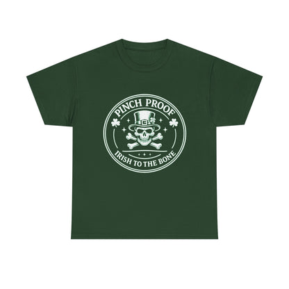 Vintage Skull & Crossbones Irish Tee — Mint Graphic Pirate Emblem T‑Shirt