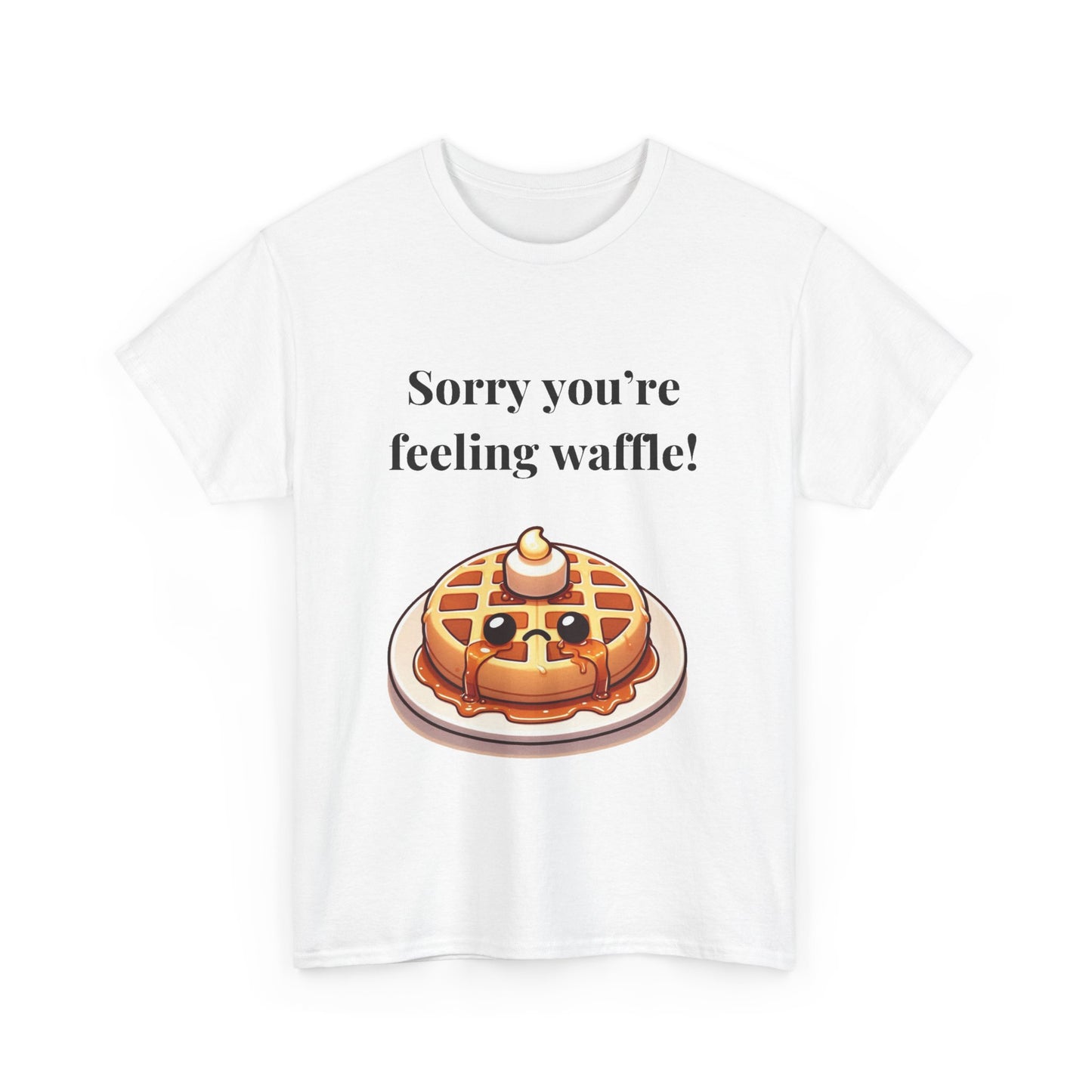 Funny Waffle Tee, Comfortable Unisex Cotton Shirt, Gift for Foodies, Casual Wear, Punny Graphic Tee, Breakfast Lover Shirt