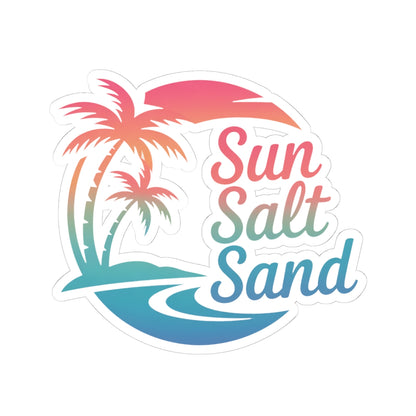 Tropical Kiss-Cut Stickers | Sun Salt Sand Decor | Laptop, Water Bottle, Journal, Party Favor, Summer Vibe Stickers