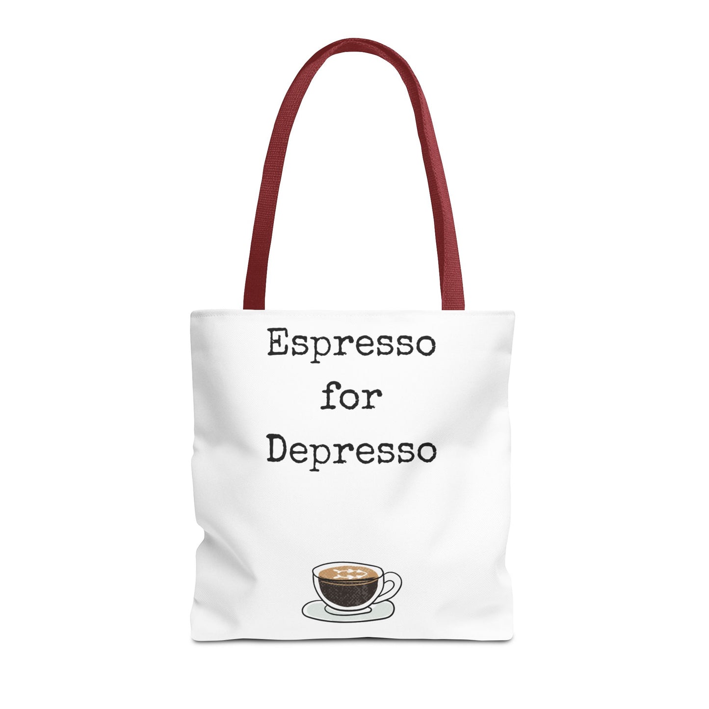 Espresso for Depresso Tote Bag, Coffee Lover Gift, Cute Grocery Bag, Casual Everyday Tote, Funny Quote Bag, Eco-Friendly Shopping Bag